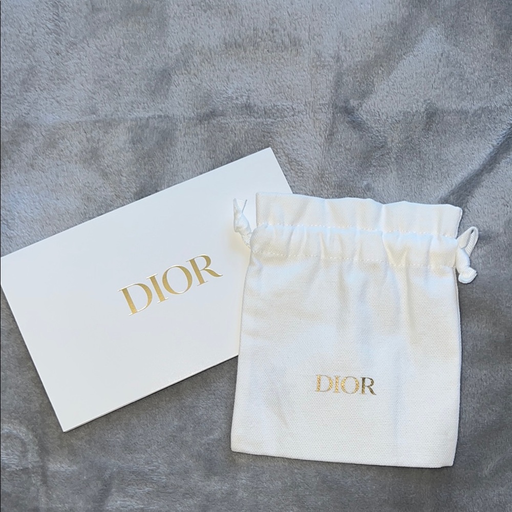 Dior White Drawstring Pouch